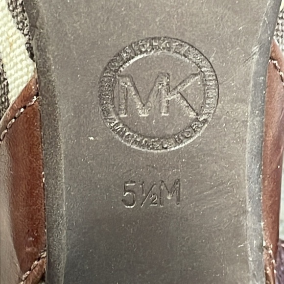Michael Kors Ivana Platform Zebra Stripe Sandals Brown Leather Sz 5.5 - Picture 9 of 16